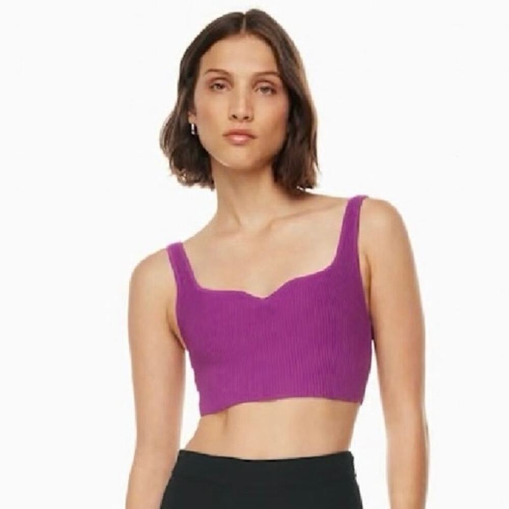 Babaton Aritzia Sculpt Knit Ribbed Notch Tank Ube Purple Size XXS